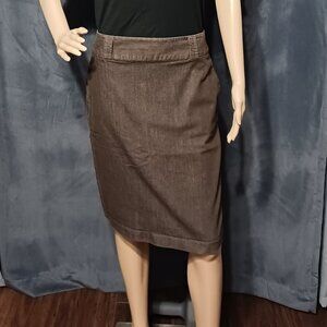 Cato Skirt 8 Brown Unlined Cotton Blend